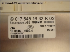 ABS Control unit Mercedes A 017-545-16-32 Ate 10094615004 K01 K02 A 0175451632 K02