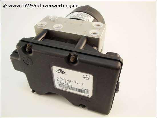 ABS Hydraulic unit Mercedes-Benz A 002-431-92-12 Ate 10020400134  