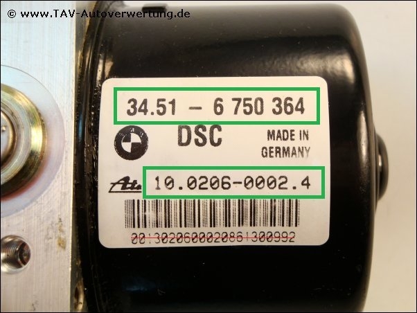 ABS 6757387 6756292 BMW E46 24 Monate Garantie Tested 100% OK