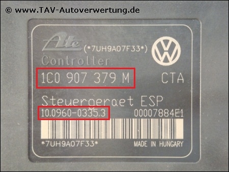 New! ESP Control unit VW 1C0-907-379-M Ate 10096003353