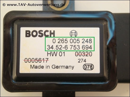 Speed Sensor Dsc Bosch 0 265 005 248 Bmw 34 52 6 753 694