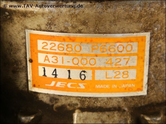 Mass air flow meter 22680P6600 Jecs A31-000427 Nissan 280-ZX S130