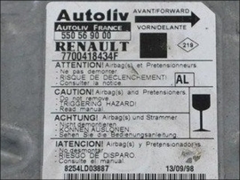 Air Bag control unit 7700-418-434-F Autoliv 550-56-90-00 AL Renault MÃ©gane ScÃ©nic