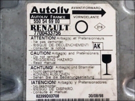 Airbag Steuergeraet 7700433756 Autoliv 550546900 AK Renault Twingo