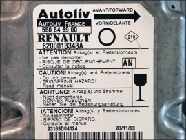 Air Bag control unit 8200-013-343-A Autoliv 550-54-69-00 AN Renault Twingo
