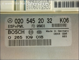 ESP+PML Control unit Mercedes A 020-545-20-32 Bosch 0-265-109-018 K06 K07 A 0205452032 K06 (out of stock)